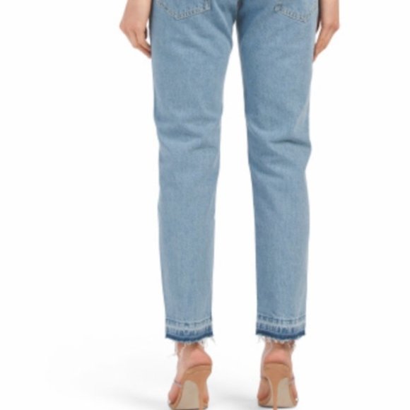 Escada Sport Sexy Boyfriend Jeans Frayed Hem Heart Patch Size 36 US 6 - Picture 2 of 11